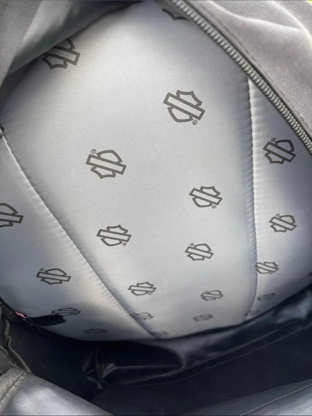 Harley-Davidson Black Backpack with Orange and White Logo